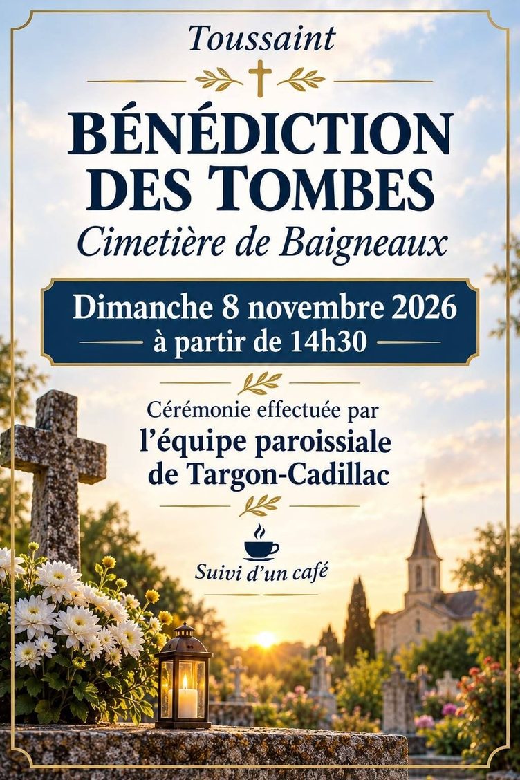 Affiche de la bénédiction des tombes du 8 novembre 2026